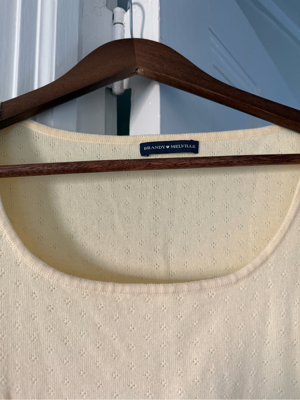 BRANDY MELVILLE Light Yellow Knit Top